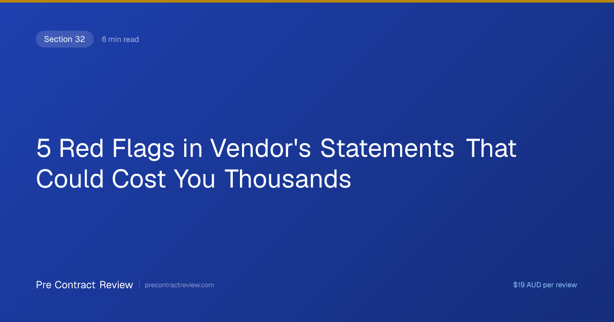 5 Red Flags in Vendor's Statements That Could Cost You Thousands | Pre ...