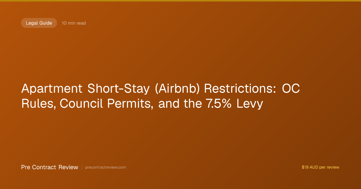 Apartment Short-Stay (Airbnb) Restrictions: OC Rules, Council Permits ...