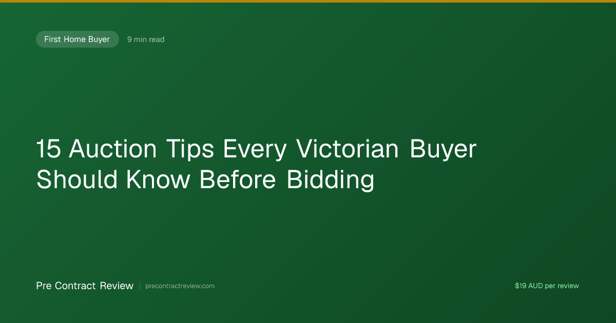 15 Auction Tips Every Victorian Buyer Should Know Before Bidding | Pre ...