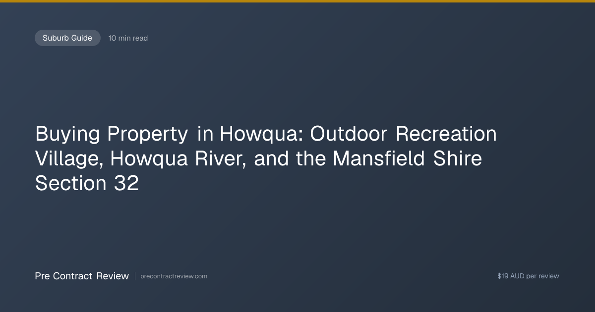 Buying Property in Howqua: Outdoor Recreation Village, Howqua River ...