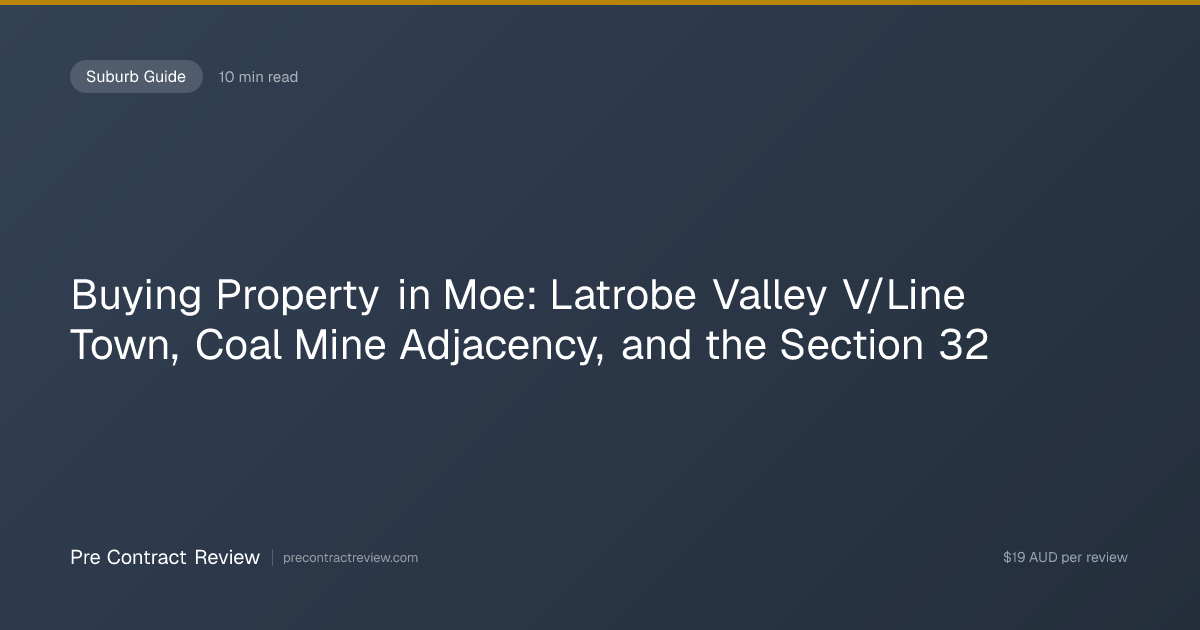 Buying Property in Moe: Latrobe Valley V/Line Town, Coal Mine Adjacency ...