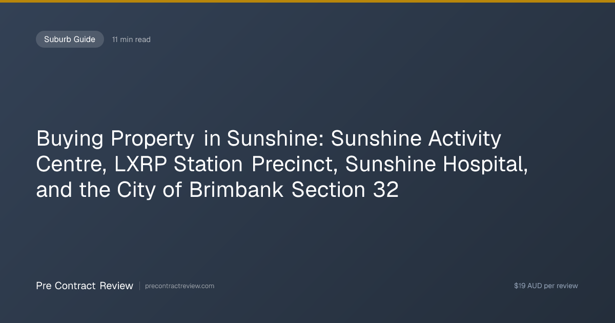 Buying Property in Sunshine: Sunshine Activity Centre, LXRP Station ...