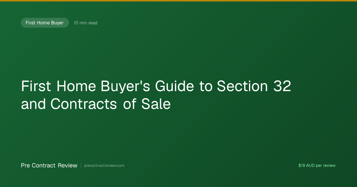 First Home Buyer's Guide to Section 32 and Contracts of Sale | Pre ...