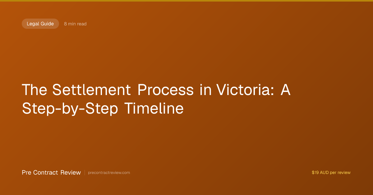 The Settlement Process in Victoria: A Step-by-Step Timeline | Pre ...